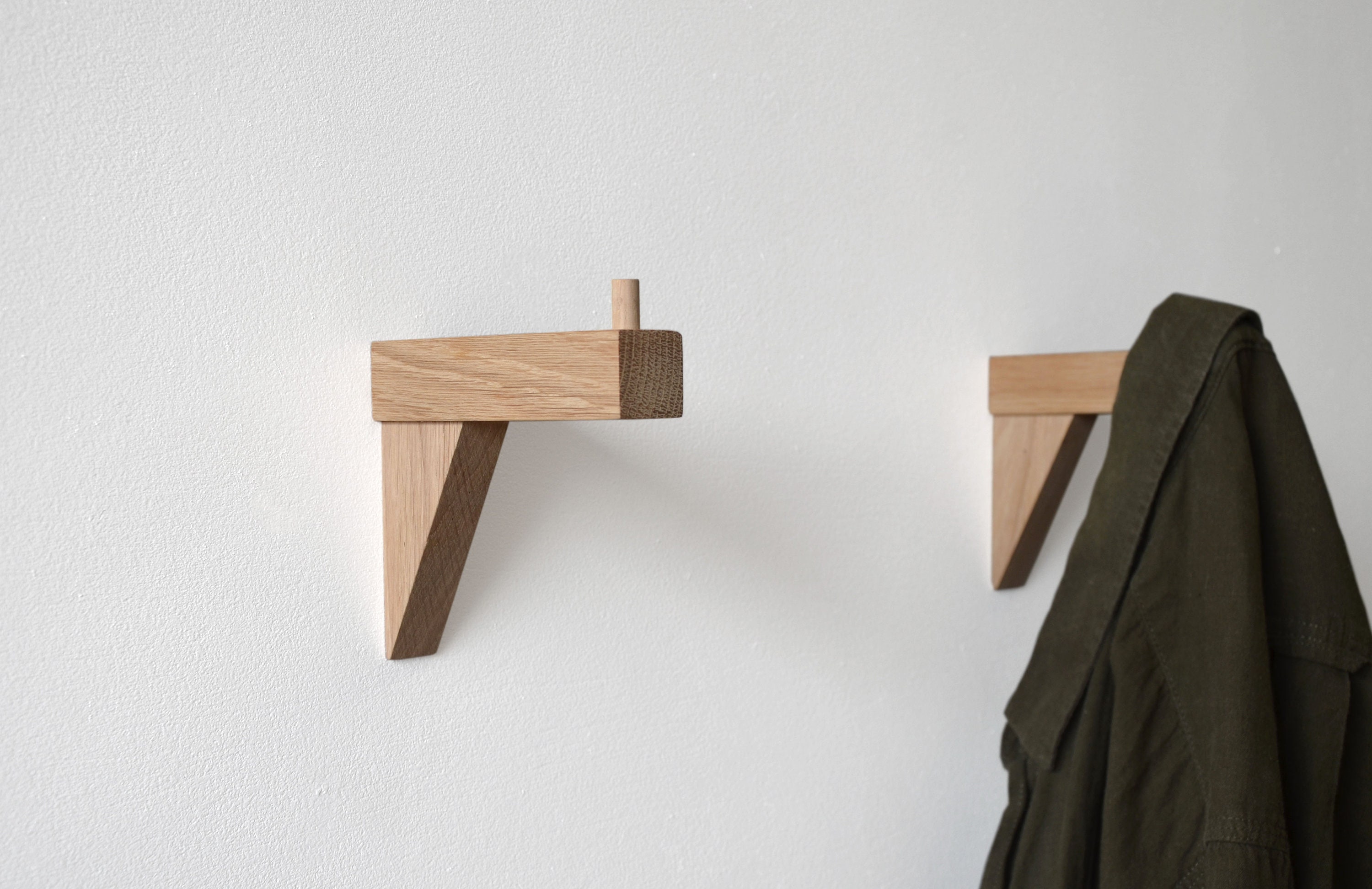 Oak Lamp and Plant Hanger, Wall Hook -  Israel