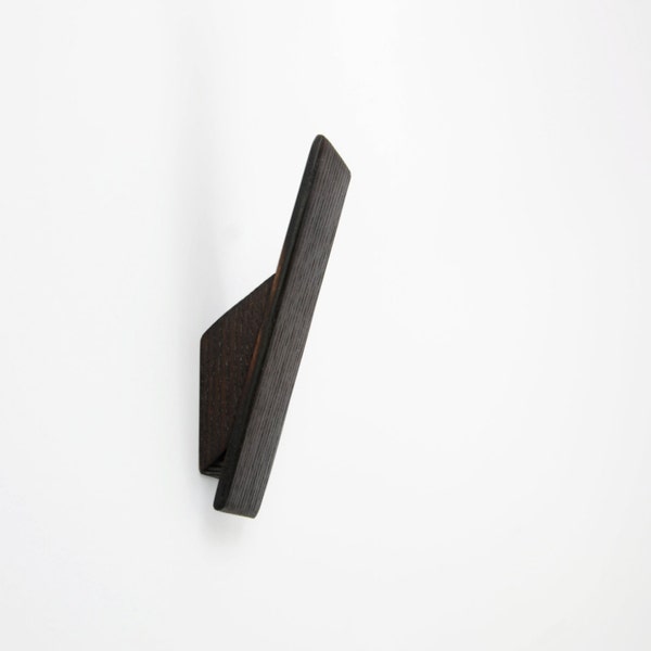 Wooden Coat Hook with Black Scorched Finish