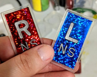 One Left Holographic X-Ray Marker with Initials