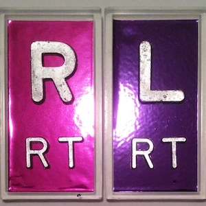 Pink and Purple Chrome XRay Markers With Lead Initials