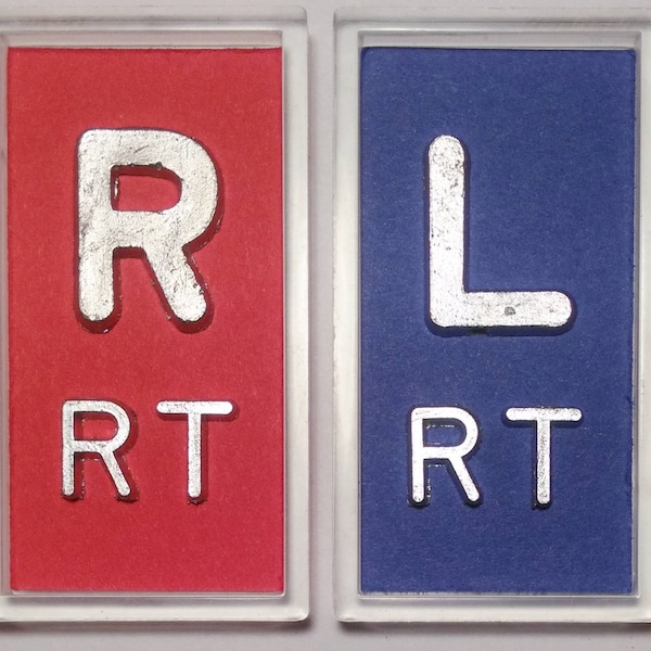 One set of red and blue XRay Markers With Lead Initials