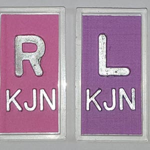 Pink and Purple XRay Markers With Lead Initials