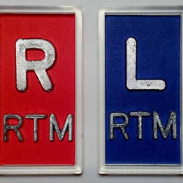 One Blue Left X-Ray Marker with Custom Initials or Numbers