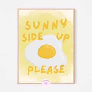 Sunny Side Up Egg Cute Design for Positivity Dorm, Apartment, Home Wall Dopamine Decor | Instant Digital Download