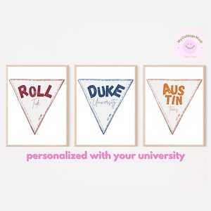 Custom College Pennant Banner Print: Personalized Dorm Decor