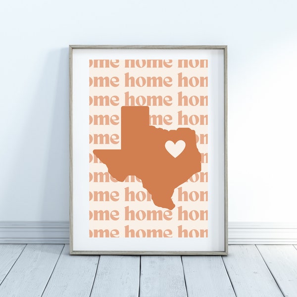 Custom Wall Home State Print | Personalized College Decor | Digital Download Collage | Trendy Dorm Apartment | Colorful Pastels | Gifts