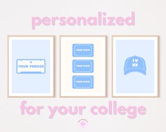 Custom College Wall Print | Personalized Gallery Decor | Digital Download Trendy Design | Dorm Apartment | Colorful Wall Art | Gifts for Her