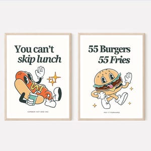 Tim Robinsons Ich denke, Sie sollten Sie verlassen, das Mittagessen nicht überspringen und es nach vorn bezahlen Lustiges Poster | ITYSL Retro Vintage 55 Burgers Zitat Design