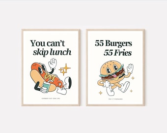 Tim Robinson ITYSL Poster Set: Retro Burger & Hotdog Prints (Digital Download)