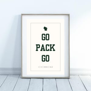 Impresión de los Green Bay Packers: ¡Vamos, Pack, Vamos!, Arte de Wisconsin (Descarga digital)