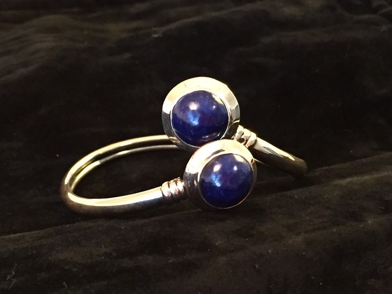 Wire bracelet Ethnic jewelry. Silver stone jewelry Genuine Lapis lazouli silver adjustable bracelet Unisex bracelet Bangle