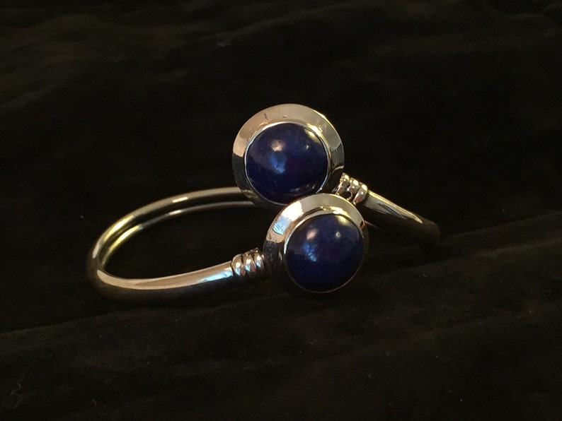Wire bracelet Ethnic jewelry. Silver stone jewelry Genuine Lapis lazouli silver adjustable bracelet Unisex bracelet Bangle