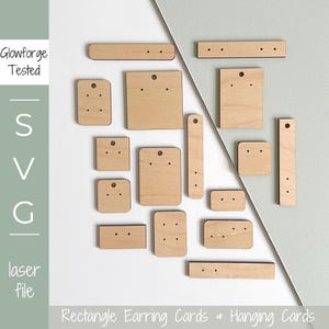 SVG-bestand | Rechthoekige oorbellen en hangende oorbellen | Set van 28 | Lasergesneden bestand | Glowforge-getest | Alleen SVG-bestand | Craft Fair Show