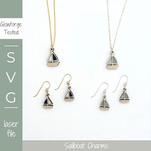 Sailboat Charms SVG File: Nautical Inlay & Scored Designs