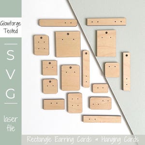 Rectangle Earring Card SVG: Laser Cut File, Craft Fair Display (Set of 28)