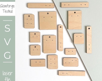 Rectangle Earring Card SVG: Laser Cut File, Craft Fair Display (Set of 28)