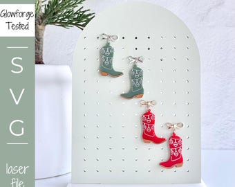 Julörhängen med cowboystövlar SVG-fil: Västerländska julsmycken (digital nedladdning)