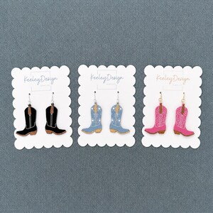Cowboy Boot Earring Glowforge SVG Laser Cut Template Design Modern Jewelry Festival Accessory DIY Earrings Western Style Rodeo Pattern 1 image 5