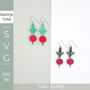 Radish Earrings SVG File: Laser Cut Design, Glowforge Tested