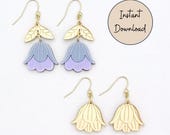 Wildflower Earring SVG Digital Download Jewelry Design Laser Template Botanical File Glowforge Cutting Pattern Floral Maker DIY Project 14