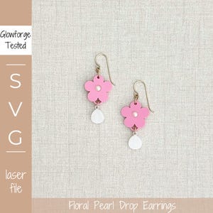 SVG-Datei | Floral Perlen Tropfen Ohrringe | Frühling Sommer Blumen Ohrringe SVG | Laser-Schnitt-Datei | Glowforge getestet | Zwei Tropfen Design Styles |