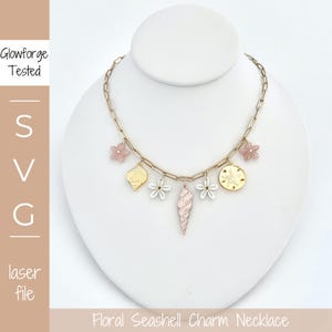 Seashell Charm Necklace SVG File: Coastal Boho Jewelry (Laser Cut)