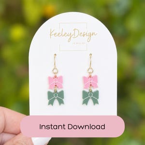 Bow Earring SVG Laser Cut File Glowforge Tested DIY Earrings Coquette Jewelry Template Download Instant Digital Dangle Style Modern