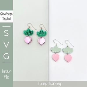 Turnip Earrings SVG File: Laser Cut Design, Two Styles (Glowforge Tested)