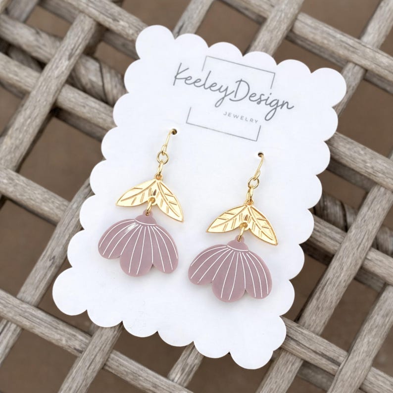 Digital Earring Template Wildflower Design Floral Jewelry Making SVG Cutting File Summer Style Spring Collection Nature Inspired Leaf 9 image 7