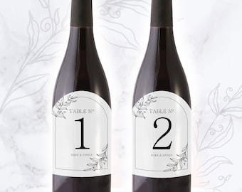 Wine Label Table Numbers | Wine label | Die Cut Decal | Vinyl Label | Wedding Wine Decal | Special Occasions | Birthday Party