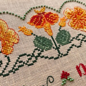 Nasturtium Capucine Sampler by MilleFleur (Popovych), PDF pattern, Cross Stitch pattern, e-delivery chart, digital chart, Non-AI gen image 13