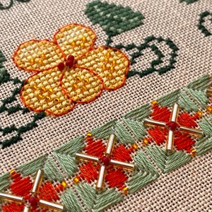 Nasturtium Capucine Sampler by MilleFleur (Popovych), PDF pattern, Cross Stitch pattern, e-delivery chart, digital chart, Non-AI gen image 15