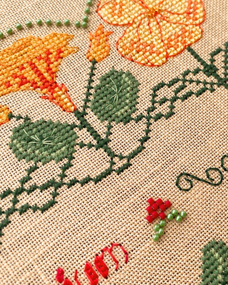 Nasturtium Capucine Sampler by MilleFleur (Popovych), PDF pattern, Cross Stitch pattern, e-delivery chart, digital chart, Non-AI gen image 18