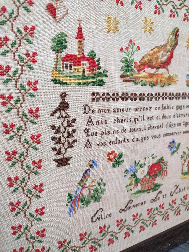 Céline Louvenas 1870 Sampler firmy MilleFleur, Popovych, wzór PDF, wzór ściegu krzyżykowego, wykres dostawy elektronicznej, wykres cyfrowy, gen bez sztucznej inteligencji zdjęcie 12