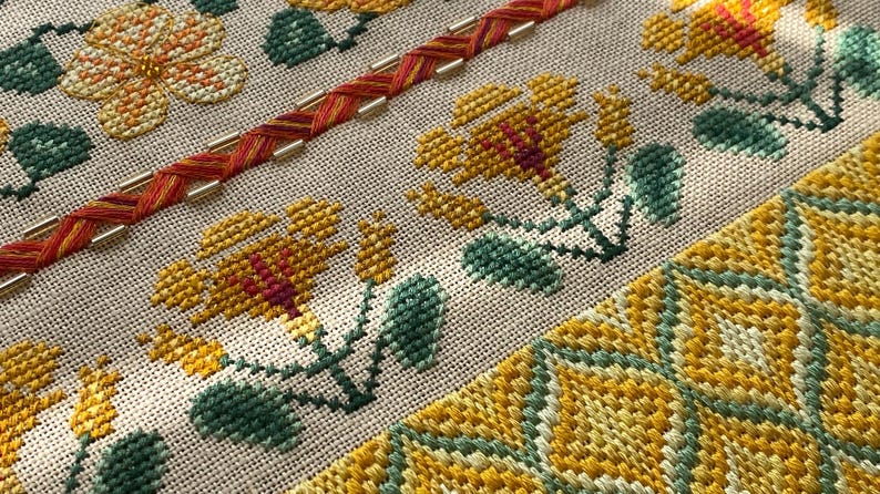 Nasturtium Capucine Sampler by MilleFleur (Popovych), PDF pattern, Cross Stitch pattern, e-delivery chart, digital chart, Non-AI gen image 6