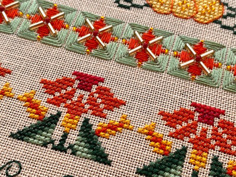 Nasturtium Capucine Sampler by MilleFleur (Popovych), PDF pattern, Cross Stitch pattern, e-delivery chart, digital chart, Non-AI gen image 12