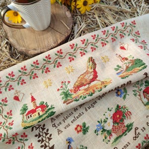 Céline Louvenas 1870 Sampler firmy MilleFleur, Popovych, wzór PDF, wzór ściegu krzyżykowego, wykres dostawy elektronicznej, wykres cyfrowy, gen bez sztucznej inteligencji zdjęcie 2