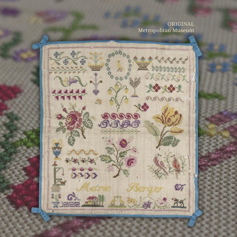 Metamorfose de Marie Berger Sampler por MilleFleur, padrão em PDF, padrão de ponto cruz, gráfico digital, gráfico eletrônico, geração não-IA imagem 4