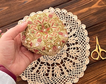 The blossom of love Biscornu by MilleFleur (Viktoriia Popovych), PDF pattern, Cross Stitch pattern, e-delivery chart, digital chart