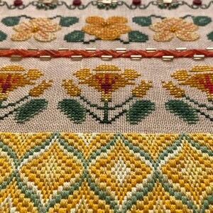 Nasturtium Capucine Sampler by MilleFleur (Popovych), PDF pattern, Cross Stitch pattern, e-delivery chart, digital chart, Non-AI gen image 4