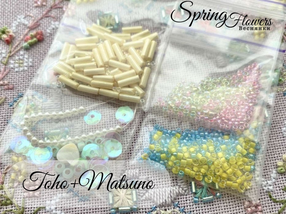 Bead and Thread Packs for Spring Flowers Design From Millefleur - Etsy