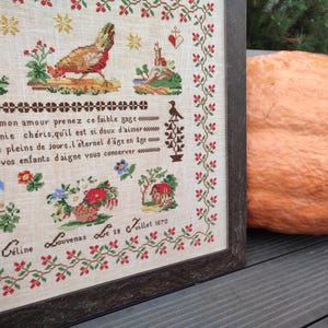 Céline Louvenas 1870 Sampler firmy MilleFleur, Popovych, wzór PDF, wzór ściegu krzyżykowego, wykres dostawy elektronicznej, wykres cyfrowy, gen bez sztucznej inteligencji zdjęcie 7