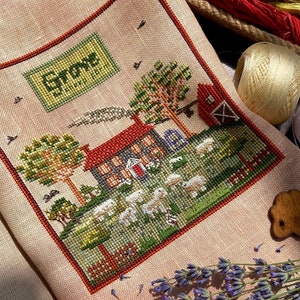 Grove Sheep Farm by MilleFleur, PDF pattern, Cross Stitch pattern, e-delivery chart, digital chart image 1