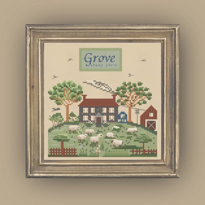 Grove Sheep Farm by MilleFleur, PDF pattern, Cross Stitch pattern, e-delivery chart, digital chart image 6