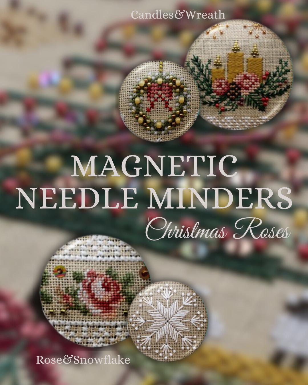 Magnetic Needle Minders for Christmas Roses Chart by Millefleur - Etsy