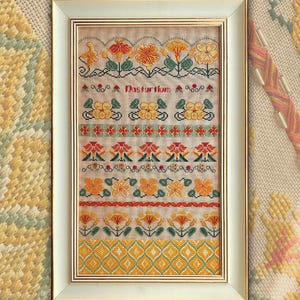Nasturtium Capucine Sampler van MilleFleur (Viktoriia Popovych), PDF-patroon, kruissteekpatroon, e-leveringskaart, digitale kaart