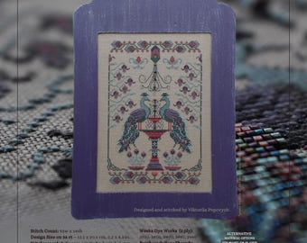 PRINTED CHART Peacocks by Mille Fleur (Viktoriia Popovych), Cross Stitch pattern, hard copy, Non-AI gen
