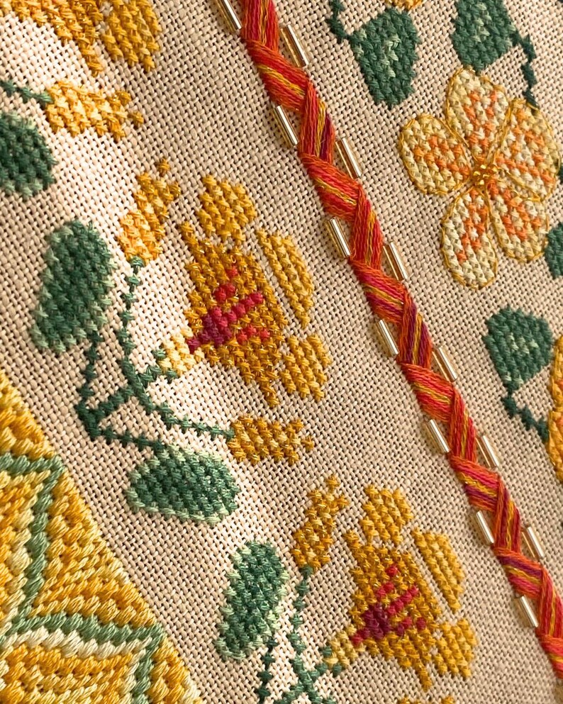 Nasturtium Capucine Sampler by MilleFleur (Popovych), PDF pattern, Cross Stitch pattern, e-delivery chart, digital chart, Non-AI gen image 17