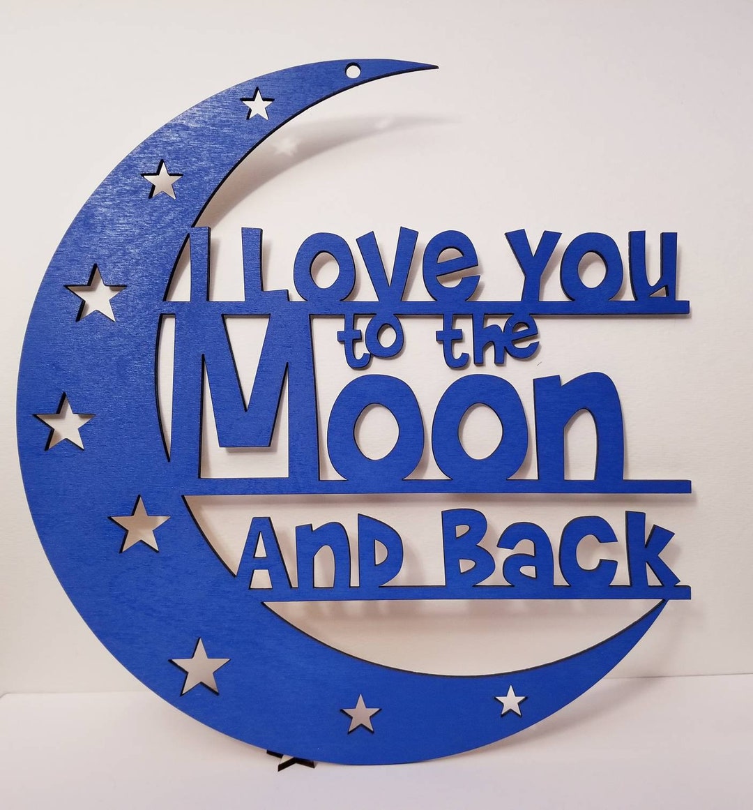 I Love You to the Moon and Back Laser Cut Wood Sign Choice of Colors Etsy