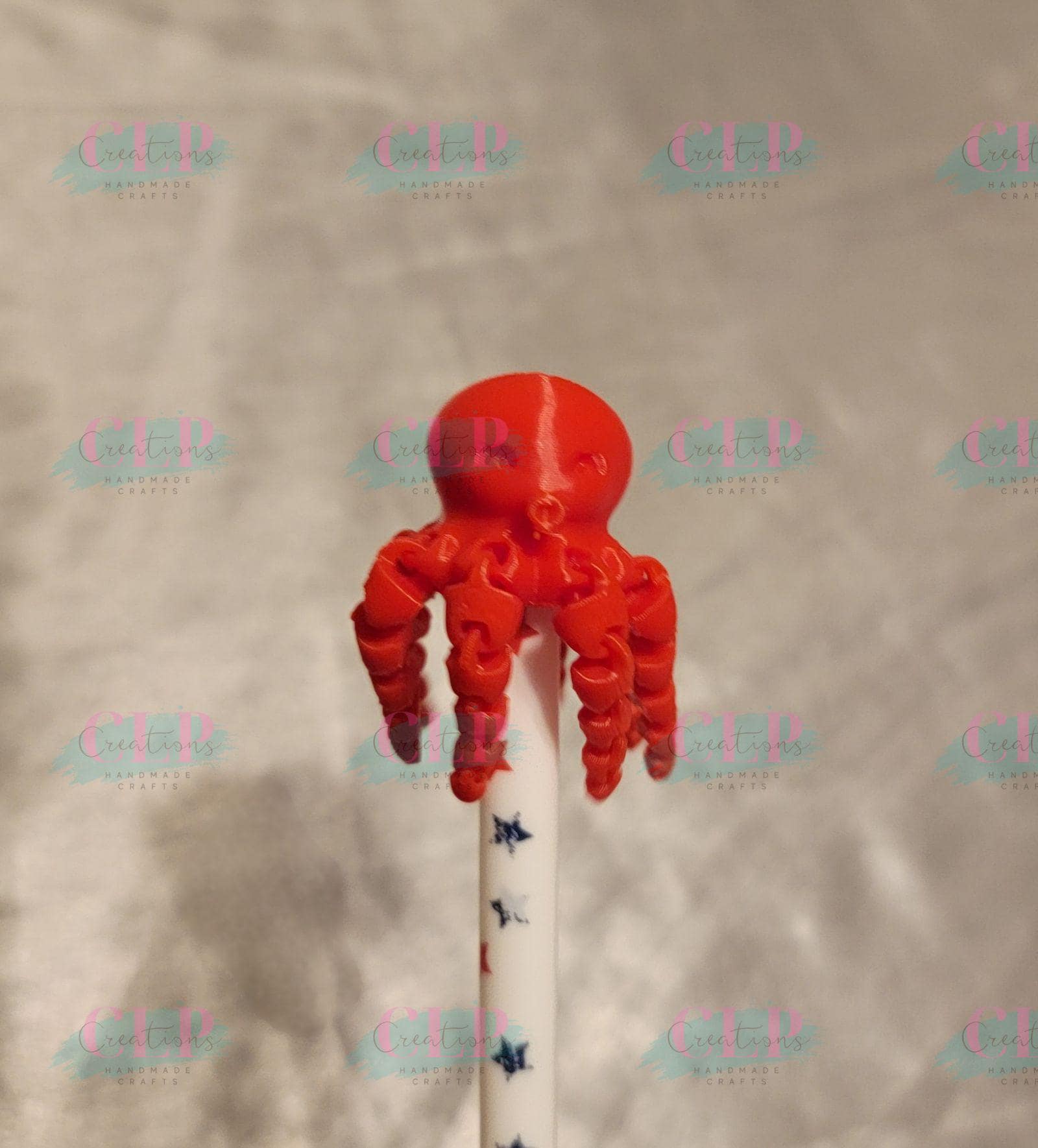 Fidget Staws 3D Printed Octopus Fidget Pencil and Straw Topper. Keeps Hands Busy ...
